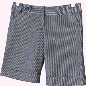 Forever Stretch Cotton Pinstripe Low Rise Long Dress Shorts size S